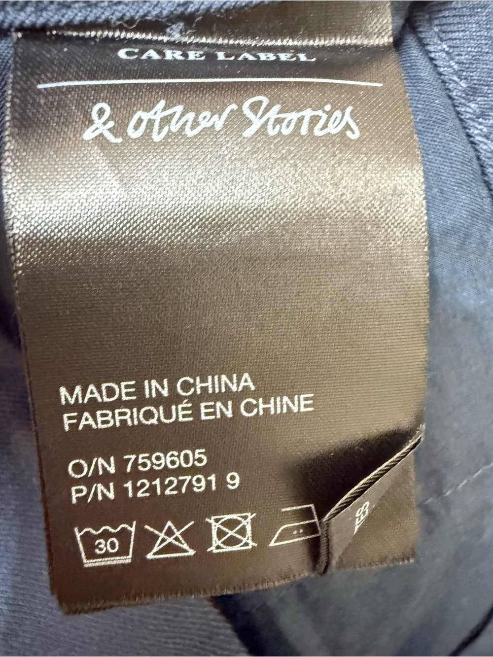 & Other Stories 8 Navy Wide-Leg High-Rise Cotton Wool Pants Preppy Clean Girl - Picture 6 of 9